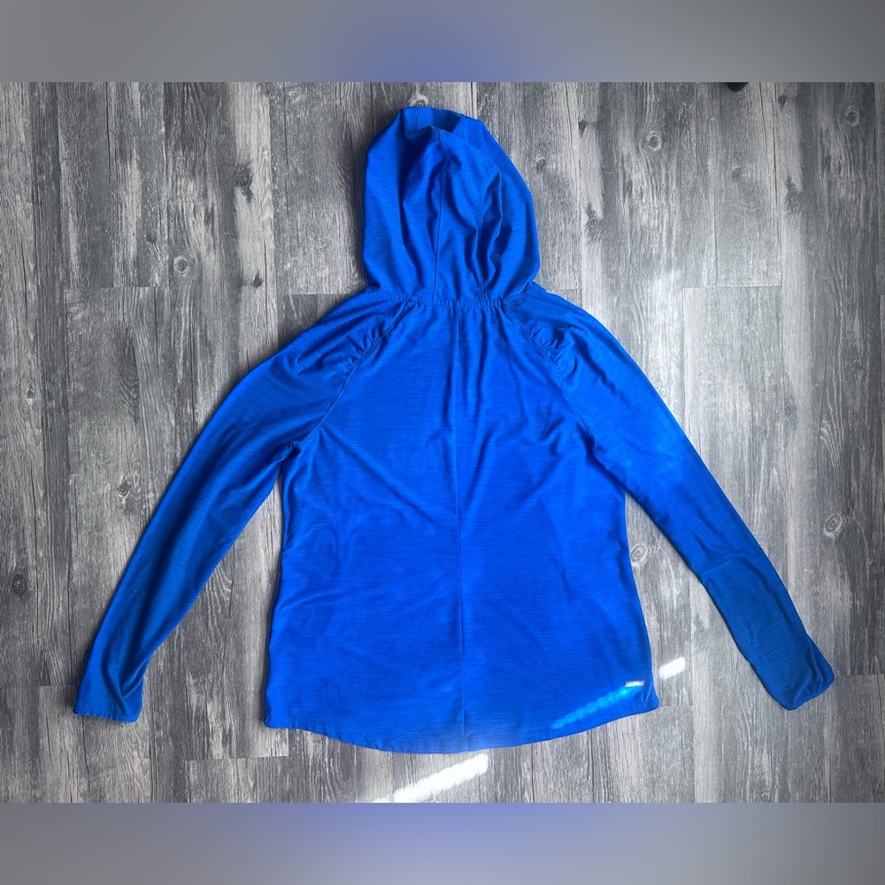 Danskin Long Sleeve Pullover Hooded Athletic Shirt – Size Large | Royal Blue - Picture 7 of 13
